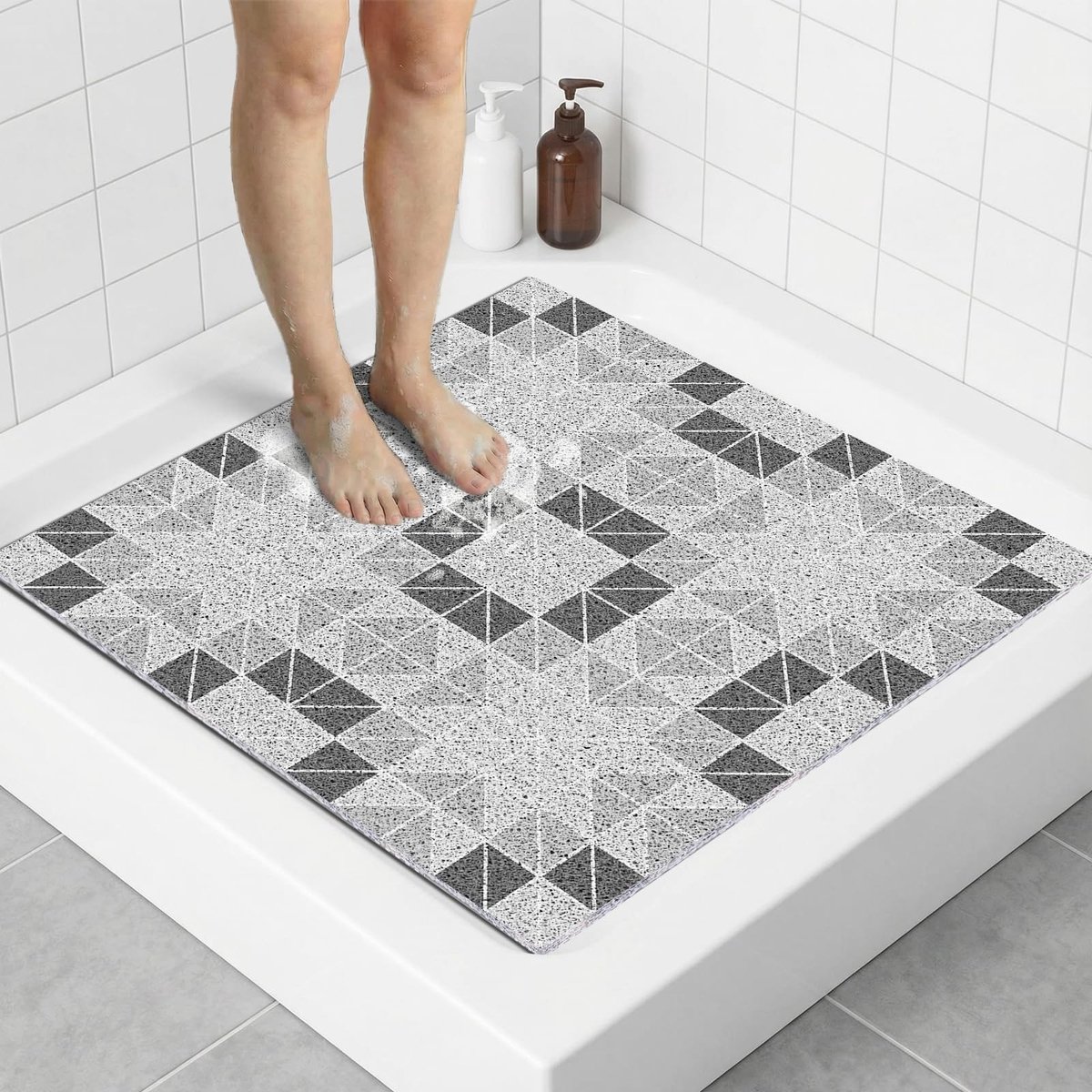 Dailygoods- Douchemat Antislip 70x70 cm - Sneldrogend - PVC - Doucheinleg - Veiligheid voor Senioren - Drainage voor Natte Ruimtes - Badmat