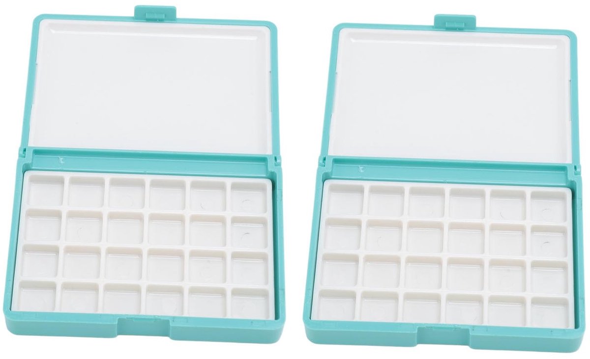 Dailygoods- Waterverf Set Draagbaar - 2-delige Aquareldozen - Kunstenaars Palet - Schilderen Onderweg - Compact en Handig - Aquarelpalet