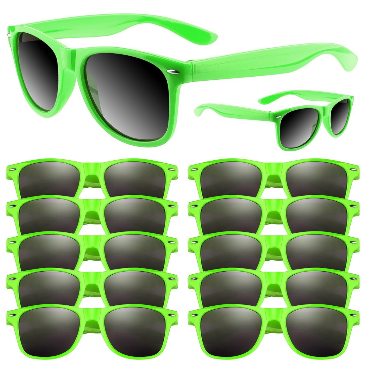 Dailygoods - Zonnebrillen Bulkset - Neon Feestzonnebrillen voor Elk Evenement