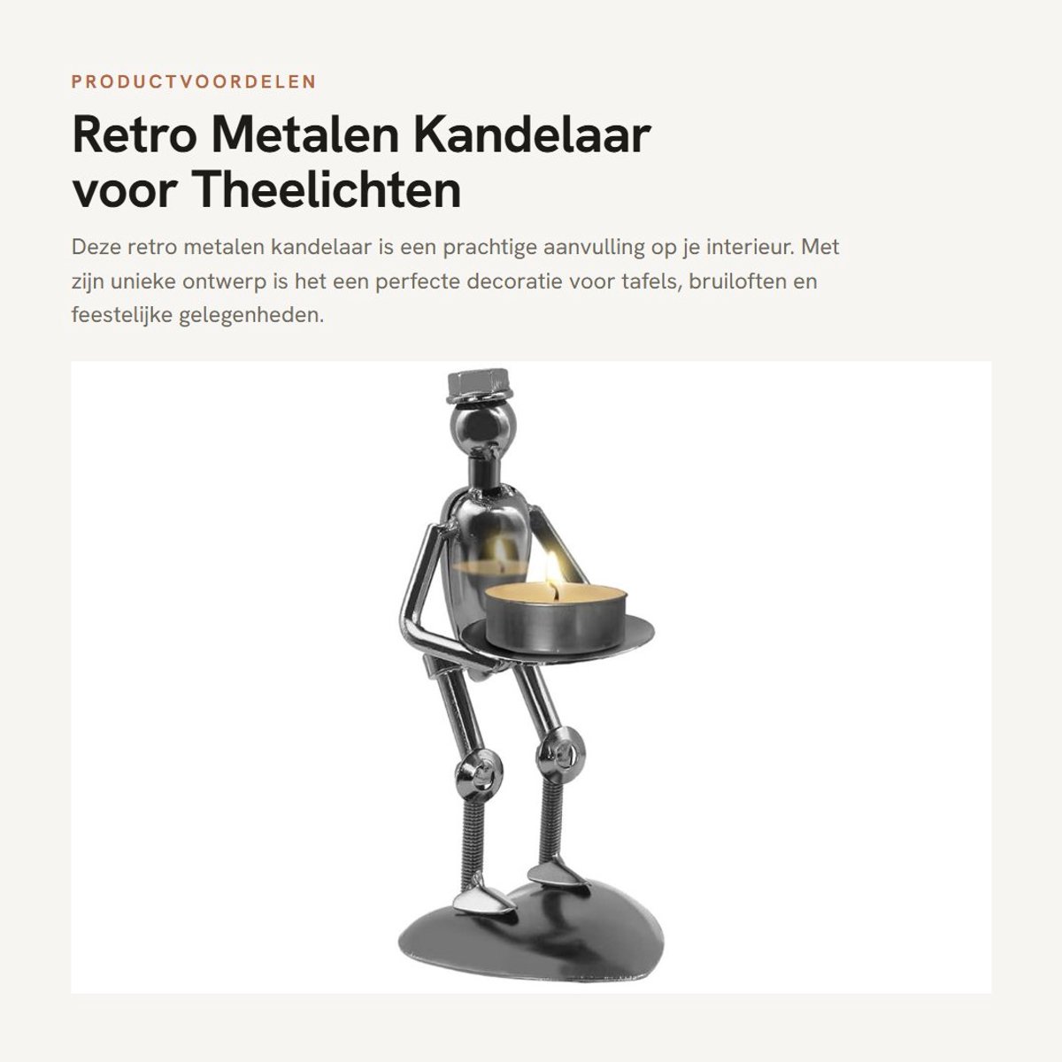 Dailygoods- Kandelaar Retro - Metalen Votive - Kandelaar Houder - Tafel Decoratie - Ornament voor Bruiloft/Kerst - Compact en Elegant - Kaarsenhouder
