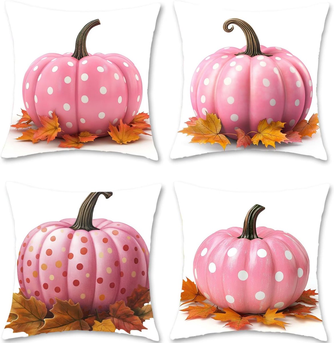 55 x 55 cm, roze fluwelen bankkussen, hoofdkussen, sierkussen, pompoen, outdoor kussen, set van 4 kussenslopen, vierkant, bankkussens voor Halloween, woonkamer, slaapkamer, balkon