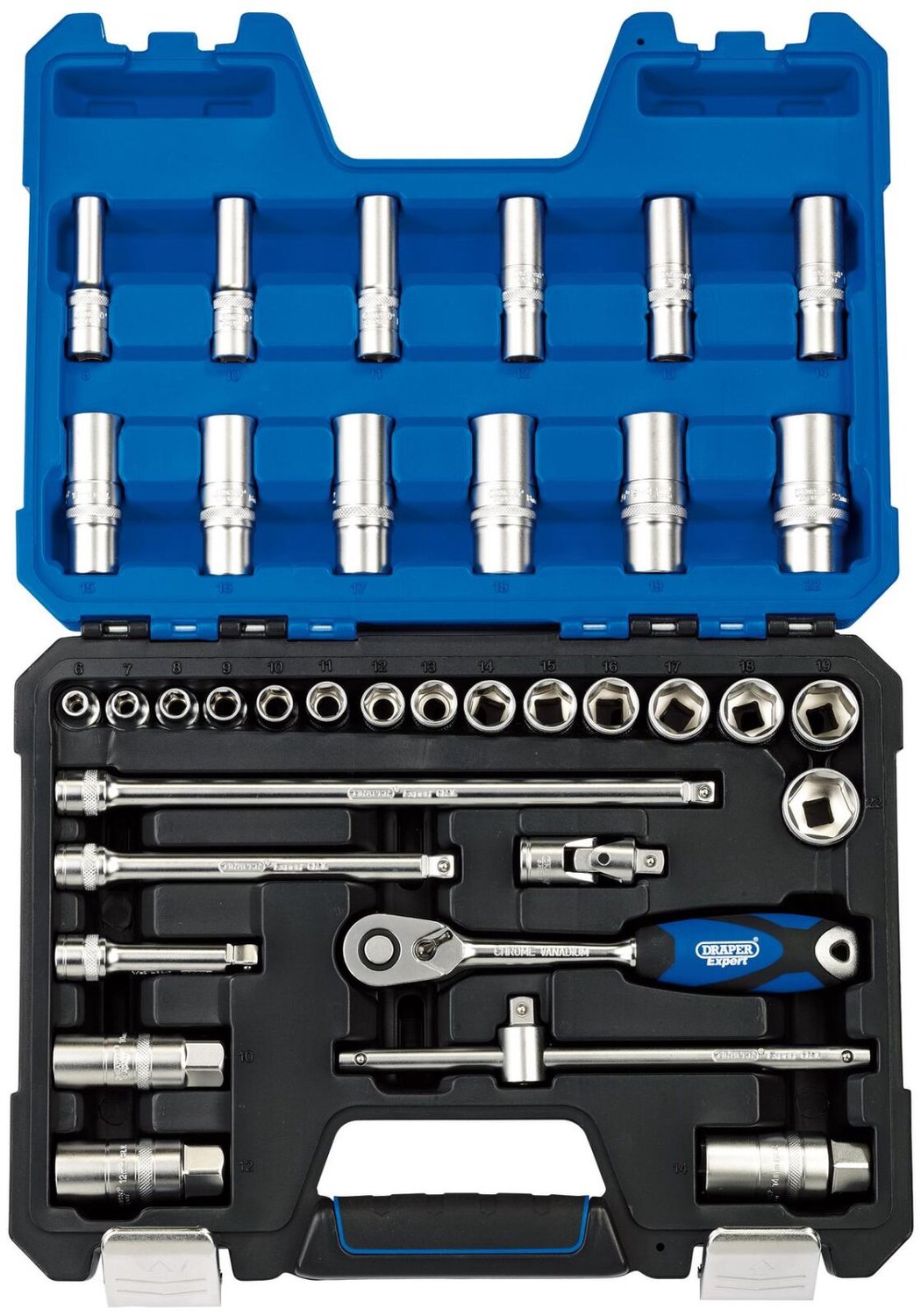 Draper Expert 3/8" Metrische doppenset met ratel, 36-delig