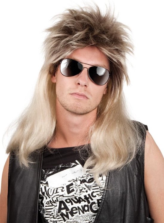 Boland - Pruik Ryan Blond - Laagjes - Lang - Mannen - Rocker - Rock & Roll- 80's & 90's - Punk - Aso