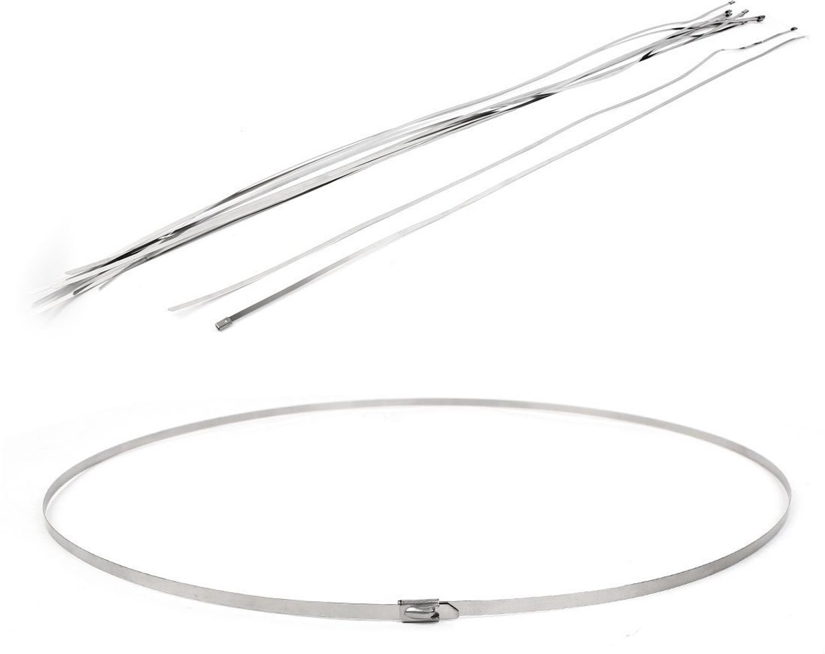 sourcing map 1000mm Lange 4.6mm Brede Roestvrij staal Gespoten Kabel Tie 10PCS