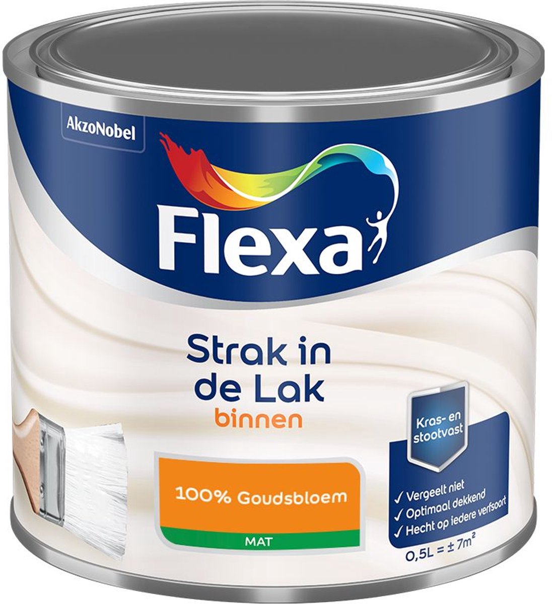 Flexa - Strak In De Lak Binnenlak Mat - 100% Goudsbloem - Mengverf - 500 Ml
