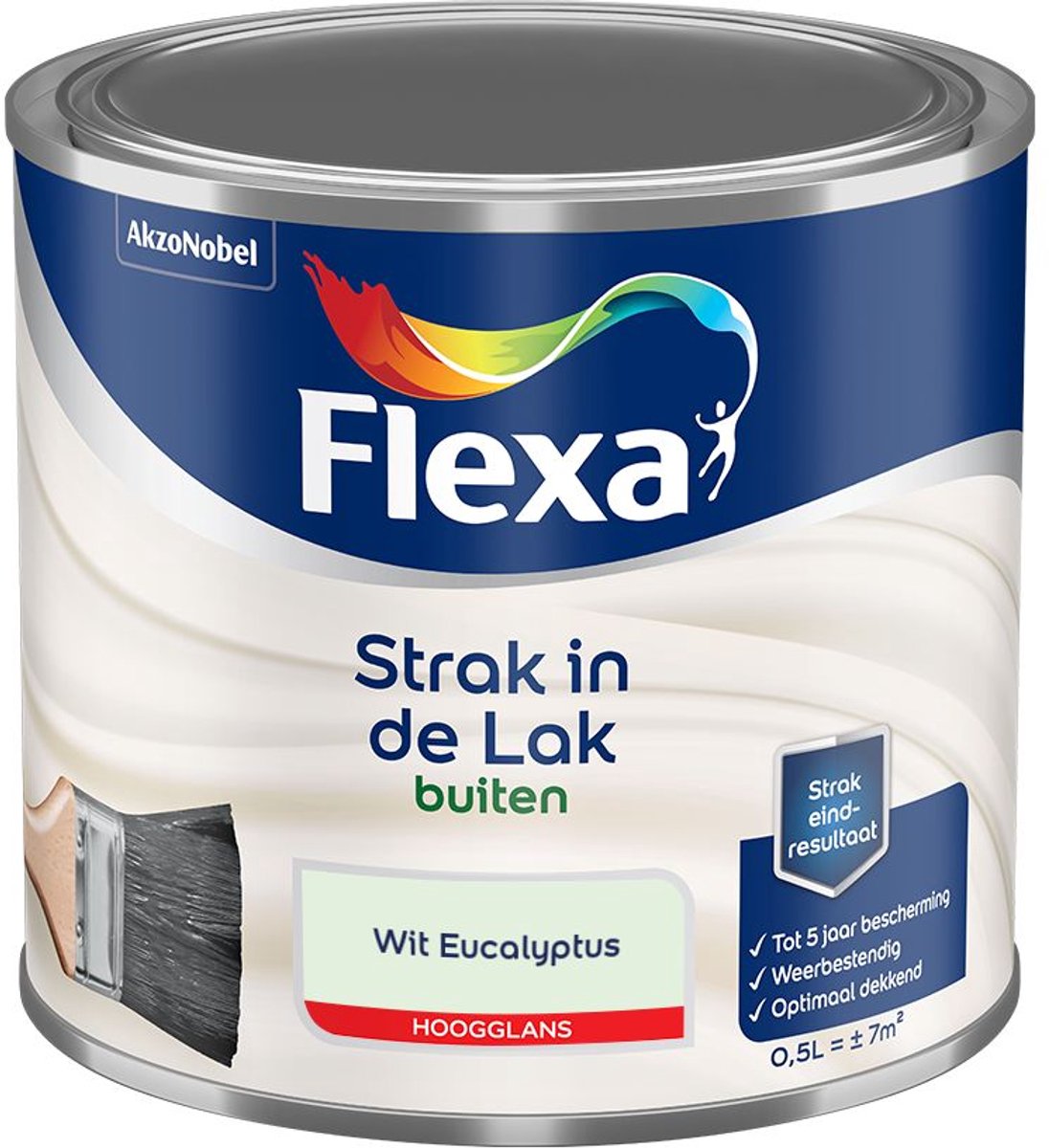 Flexa - Strak In De Lak Buitenlak Hoogglans - Wit Eucalyptus - Mengverf - 500 Ml