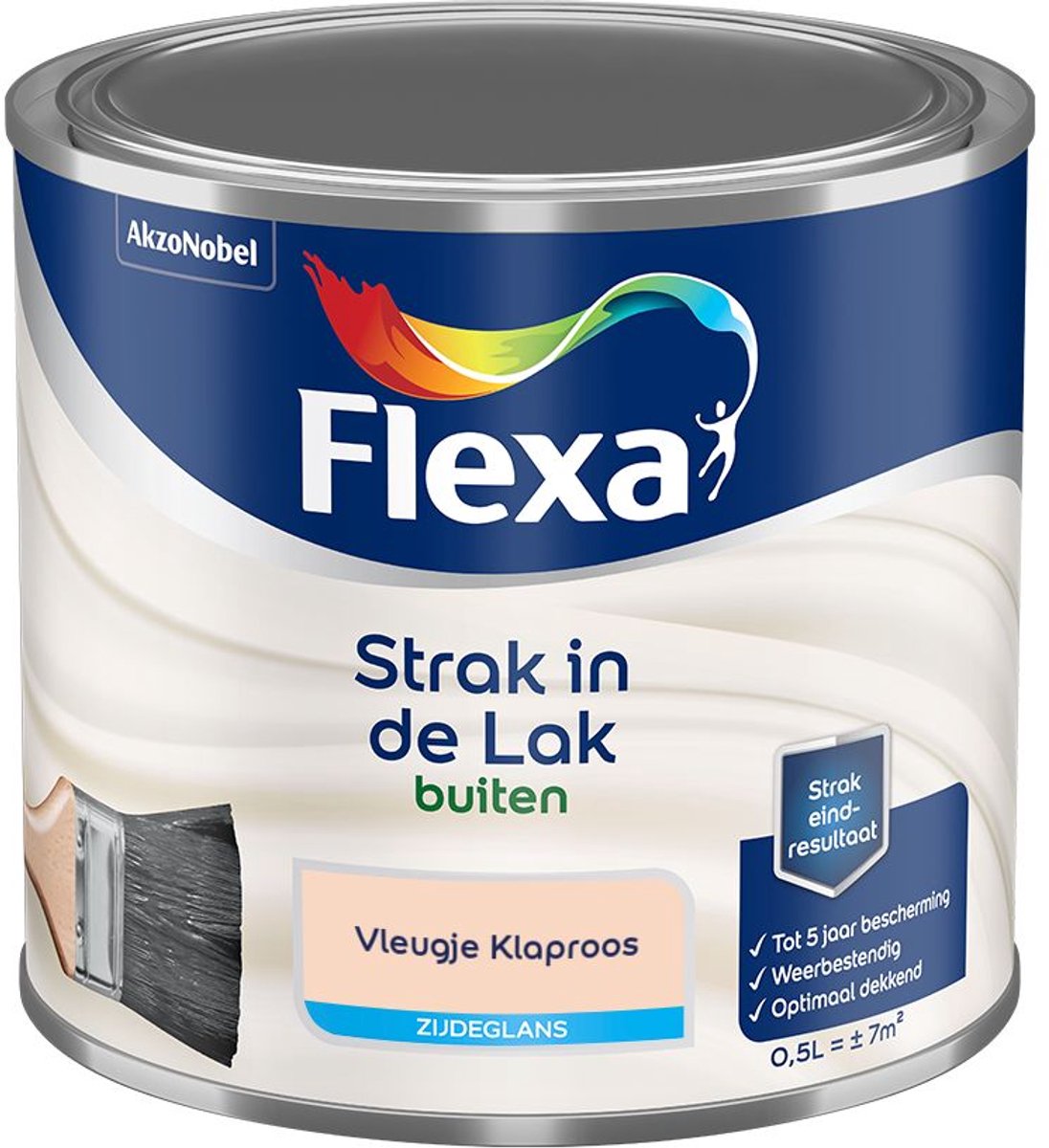 Flexa - Strak In De Lak Buitenlak Zijdeglans - Vleugje Klaproos - Mengverf - 500 Ml