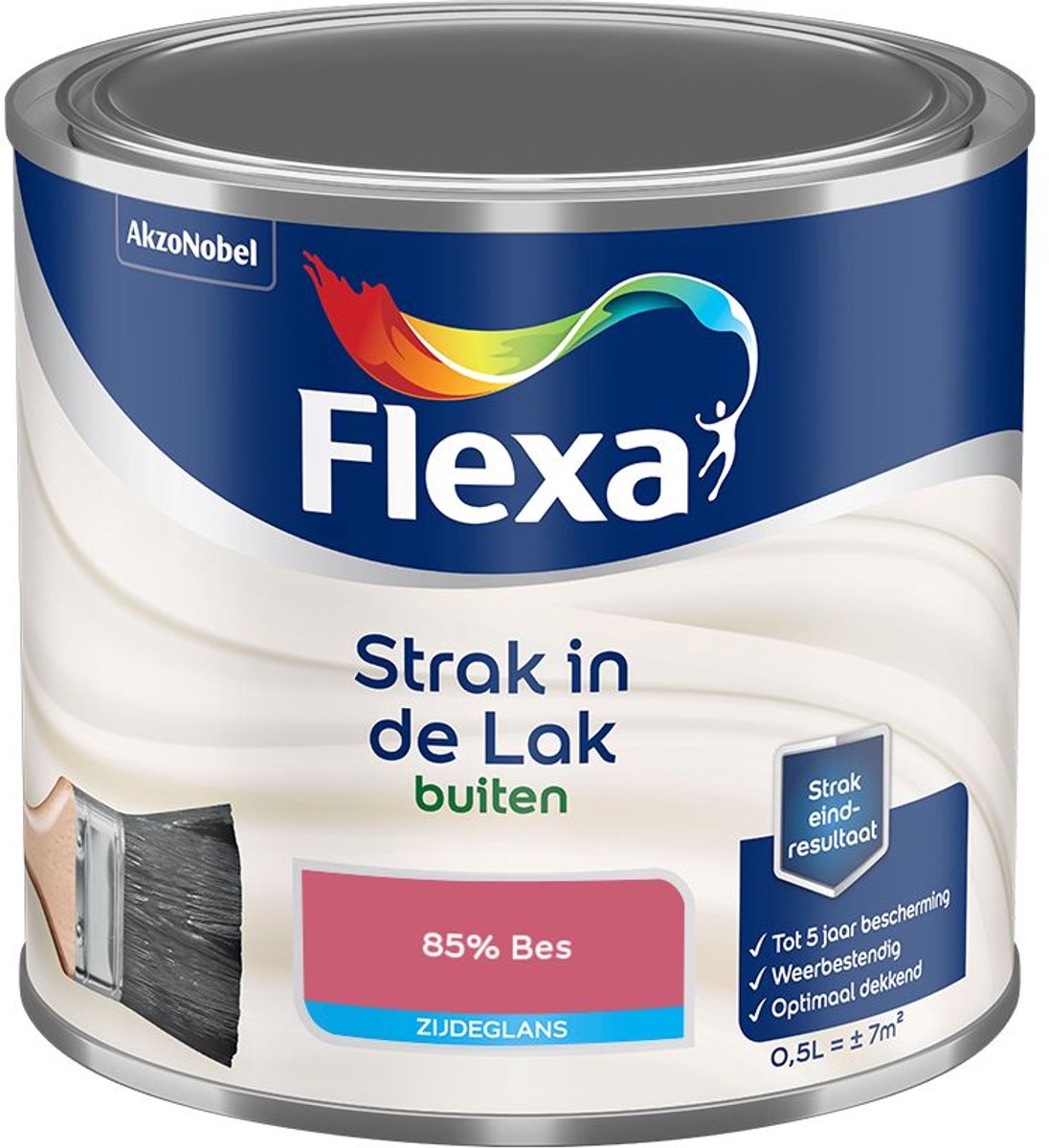Flexa - Strak In De Lak Buitenlak Zijdeglans - 85% Bes - Mengverf - 500 Ml