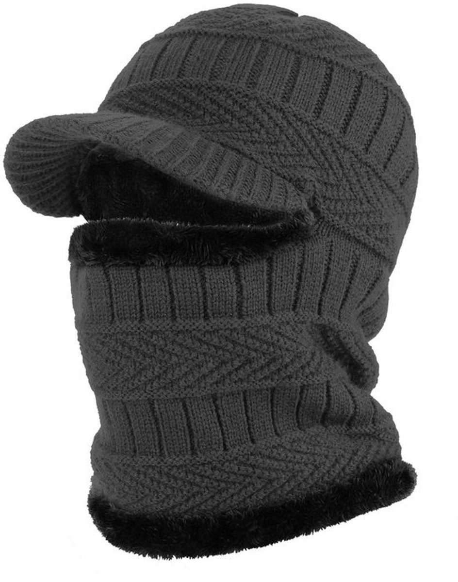 Zeynomax Uniseks warm ski-gezichtsmasker Winterjas met bivakmuts Zwart