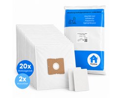 Kleanburg stofzuigerzakken geschikt voor Nilfisk Coupe en Nilfisk One | 20 stuks + 2 motorfilters | Microfiber stofzakken
