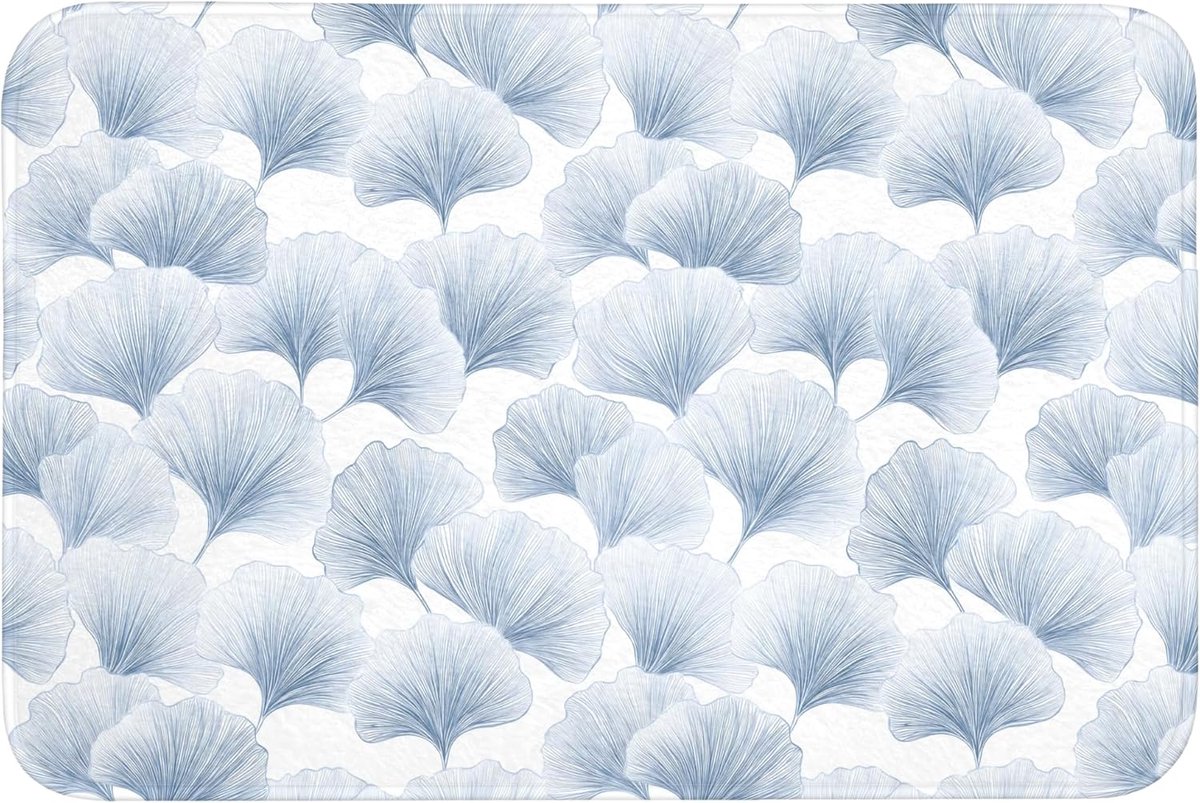 Badmat Rechthoekig 90x60 cm Badkamer Bath Mat Douchemat Antislip Wc Badkamermat Memory Foam Wasbaar Bathroom Toilet Mats Washable Waaier - Modern - Blauw