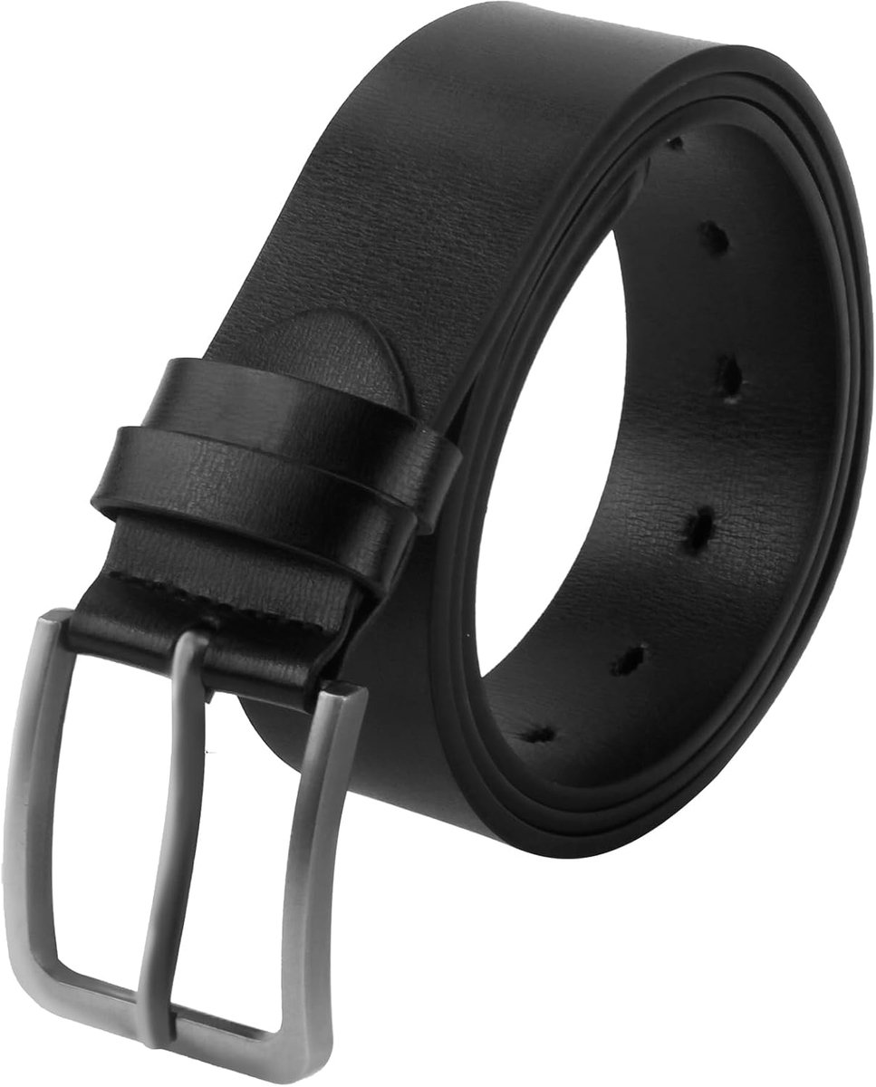 herenriem zwart 38 mm brede riem van echt leer voor jeans en pakken, kan worden ingekort voor een individuele pas