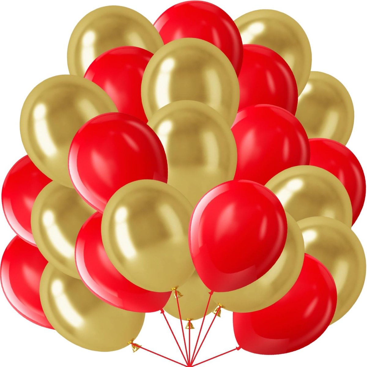 60 stuks ballonnen zwart goud, 30 cm heliumballonnen, metallic goud zwart latex ballonnen feestballon voor verjaardag, bruiloft, jubileum, babyshower, feestdecoratie (wit en metallic goud)