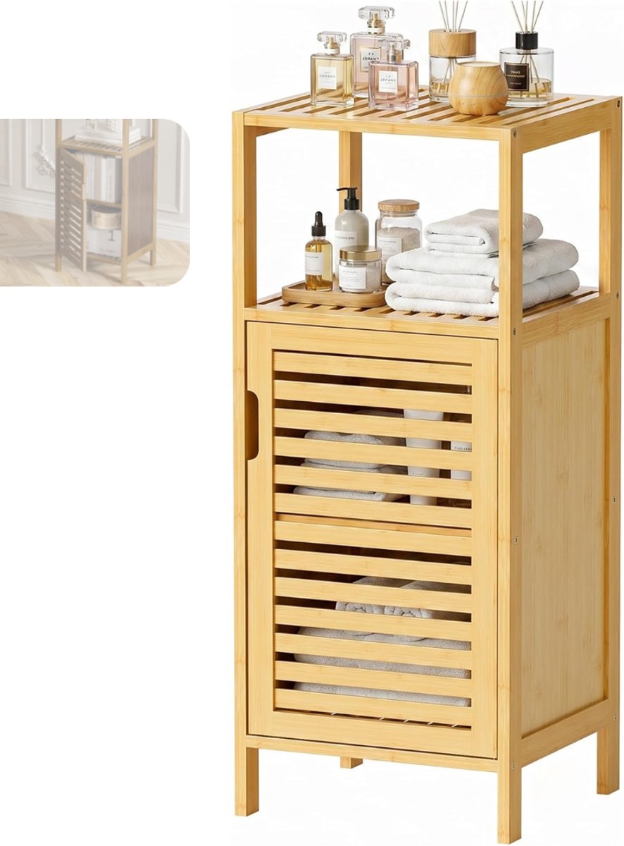 Badkamer Kastje – Badkamer Opbergkast – Staande Badkamerkast - Natuurlijk