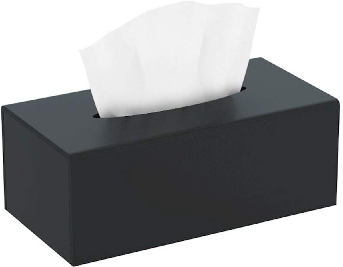 Cosmetische zakdoekbox, 25,0×13,0×9,0 cm Acryl zakdoekbox | Tissuebox met magneetdeksel voor eetkamer badkamer slaapkamer auto kantoor - Mat zwart