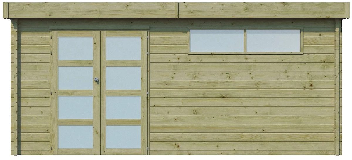 Woodlands Blokhut Modern met Dakisolatie Groen Geïmpregneerd 505 x 385 cm