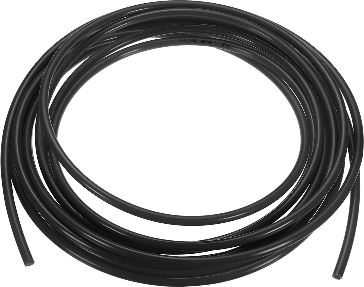 PE Buizenstelsel 3/16 "ID x 5/16" OD (5 mm x 8 Mm), 25ft (7,65 Meter), Flexibele Waterslang Polyethyleen Slang Buis voor Omgekeerde Osmose Systemen Waterfilters, Zwart