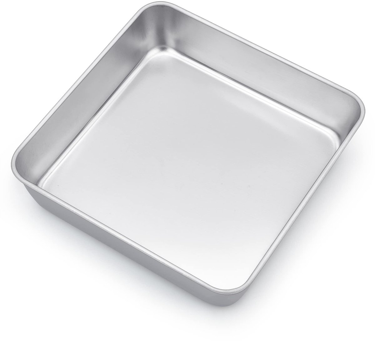 Vierkante Bakvorm, Roestvrij Staal Bakvorm Ovenschaal, 21 x 21 x 5 cm, Perfect voor Brownie/Lasagne/Kuchen, Gezond & Duurzaam, Gemakkelijk te Reinigen & Vaatwasmachinebestendig