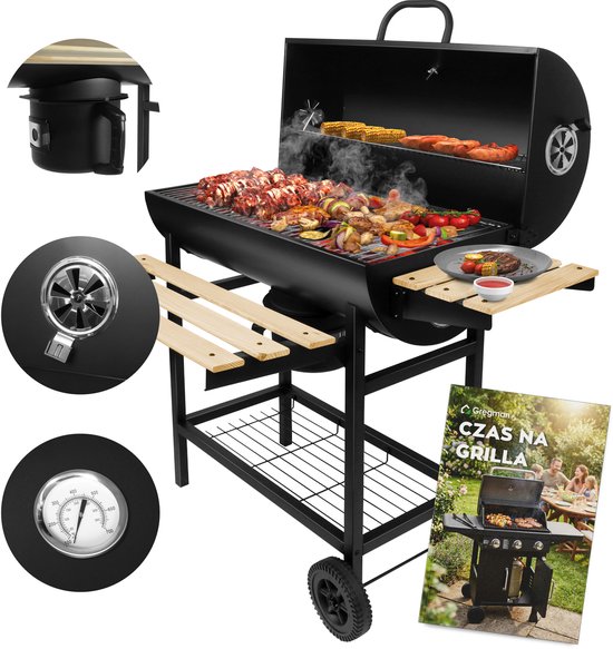 Gregman Roast 80 Grote Houtskool BBQ - Barbecue op Wielen met