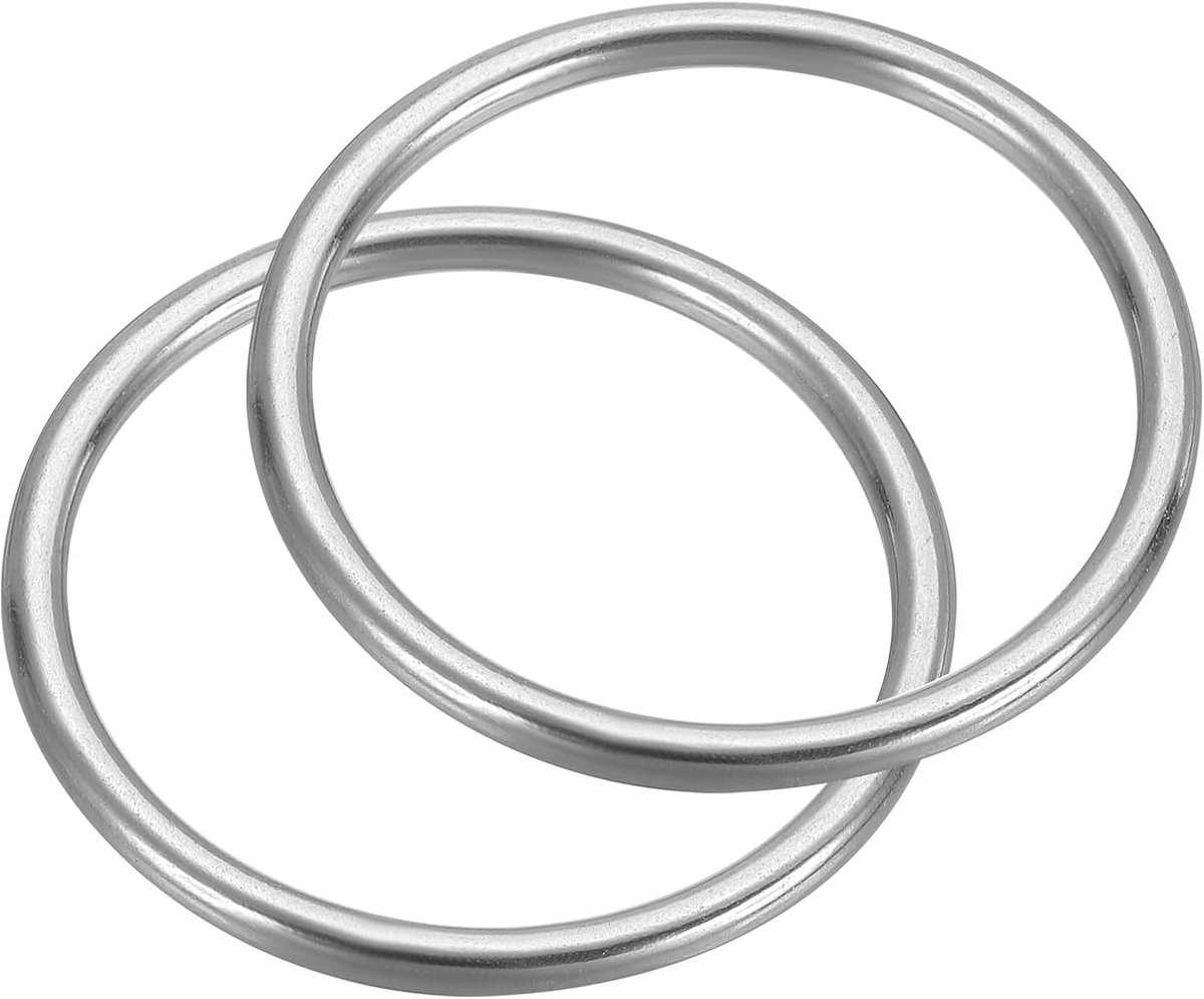 Metaalring, 316 Roestvrij staalringen Marine Grade Multifunctionele O-ring gelaste ronde ring, Zilverkleurig., 4x45mm