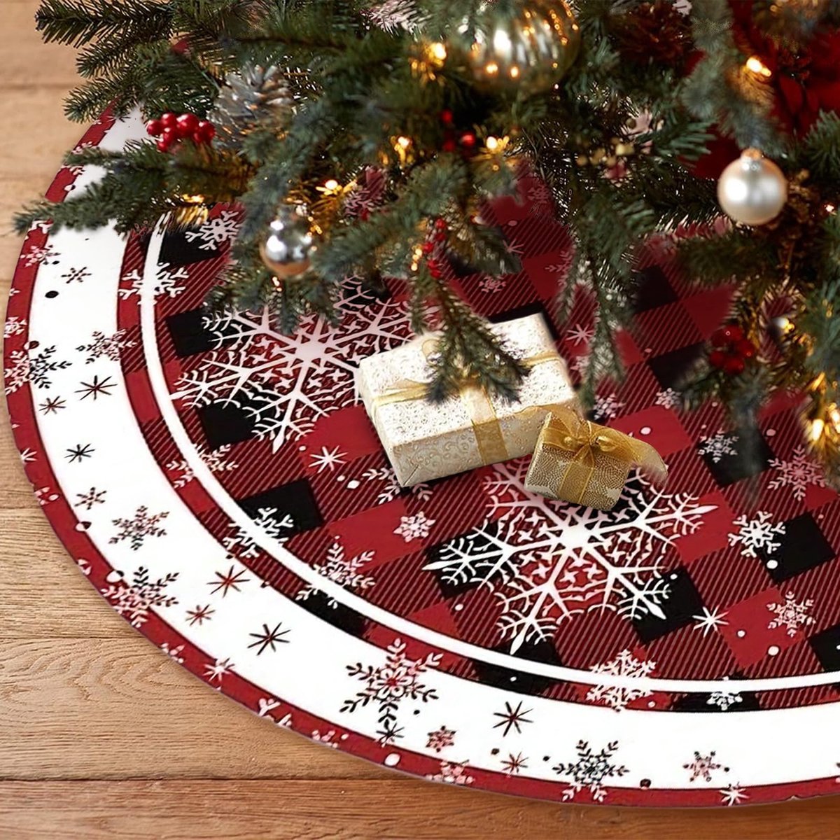 Kerstboom Rok, 120 cm, Ronde, Rood, Tree Rok Tapijt, Deken voor Feest Kerstboom Decoratie