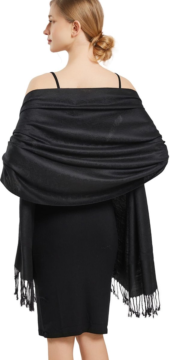 vimate Zijdeachtige Paisley Pashmina Sjaal Dames Zachte Dubbelzijdige Jacquard Pashmina's Wrap voor Avondjurk Reizen Sjaal
