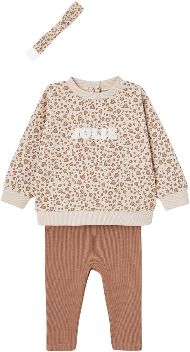 Vertbaudet sweater + legging + haarband babymeisje