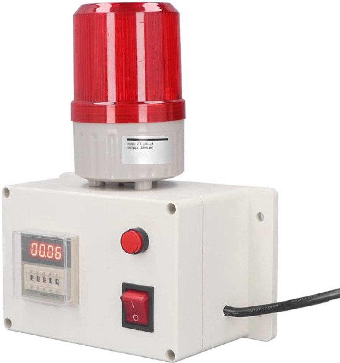 Alarmsirene 110dB - Industrieel Alarm - Stroboscoop - Tijdvertraging - EU Plug - Hoge Afdichting - Veiligheidsalarm