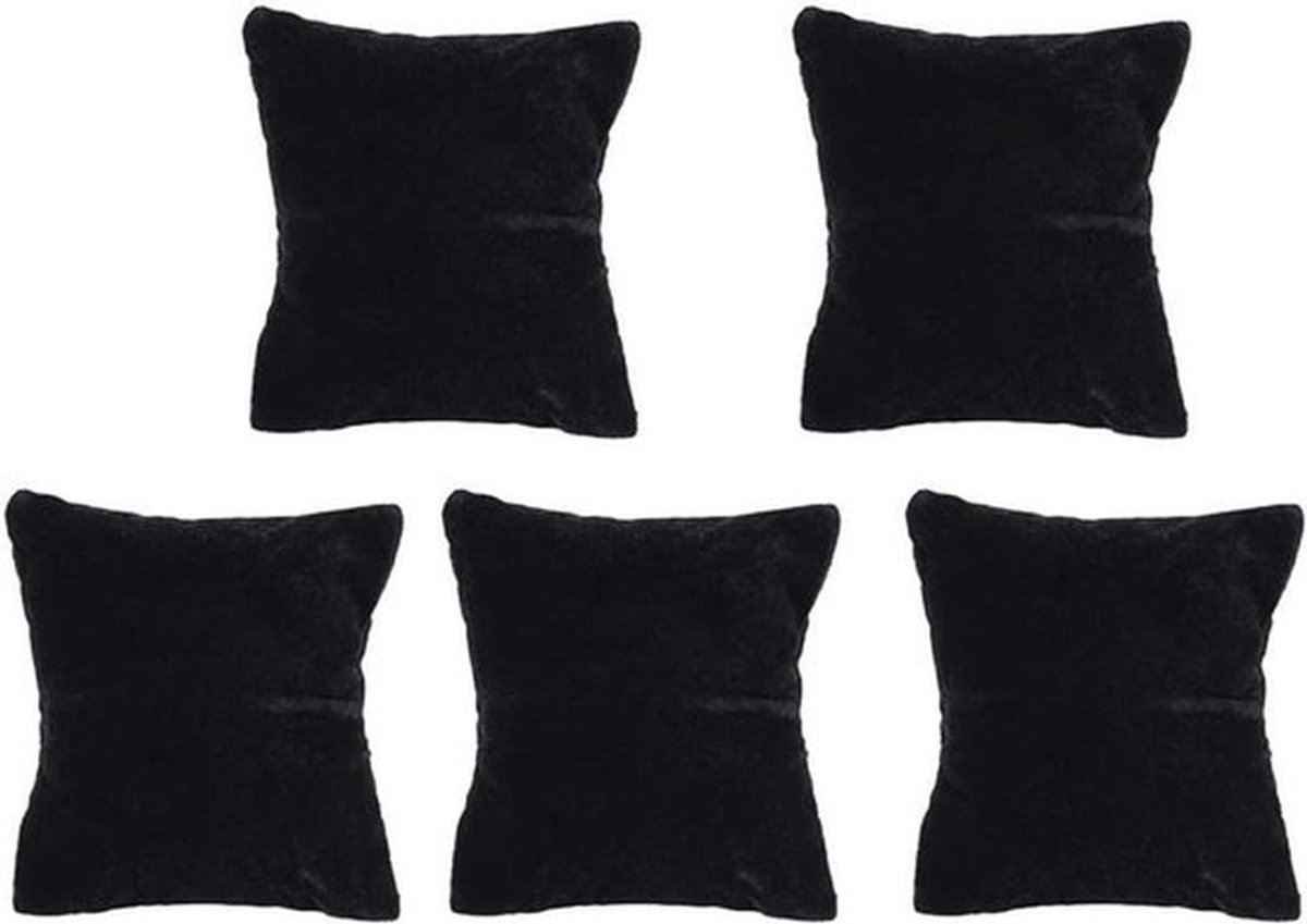 Elegante Zwarte Sieraden Display Kussen voor Horloges en Bangles - Set van 5 Stuks, Lichtgewicht Organizer voor Juwelen en Horlogeopslag