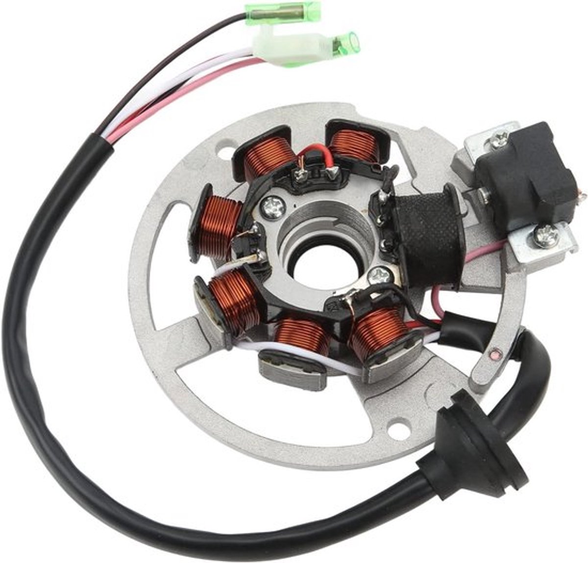 Stator-ontstekingsgenerator voor 50cc tot 125cc bromfiets en ATV – Eenvoudig te installeren, 6 spoelen, Hoge prestaties
