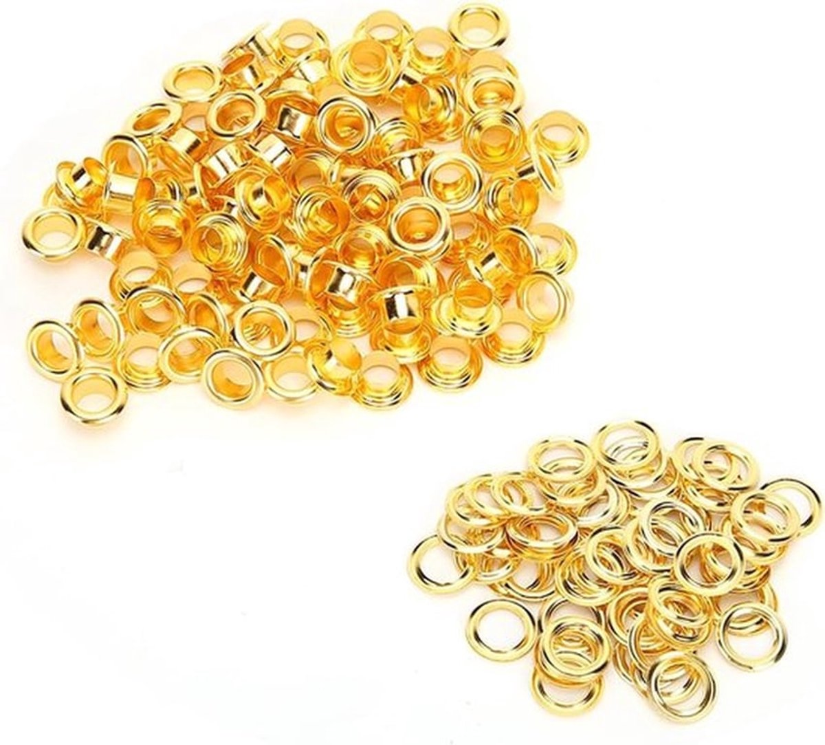 200 Stuks 6mm Gouden Messing Grommets en Holle Nieten voor Handgemaakte Leren Ambachten en Accessoires