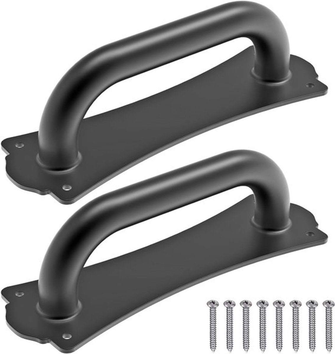 Zware Stalen Deurhendel van 8,5 Inch, Geschikt voor Poorten, Schuifdeuren en Garages, Inclusief Installatiemateriaal, Eenvoudig te Monteren, Set van 2