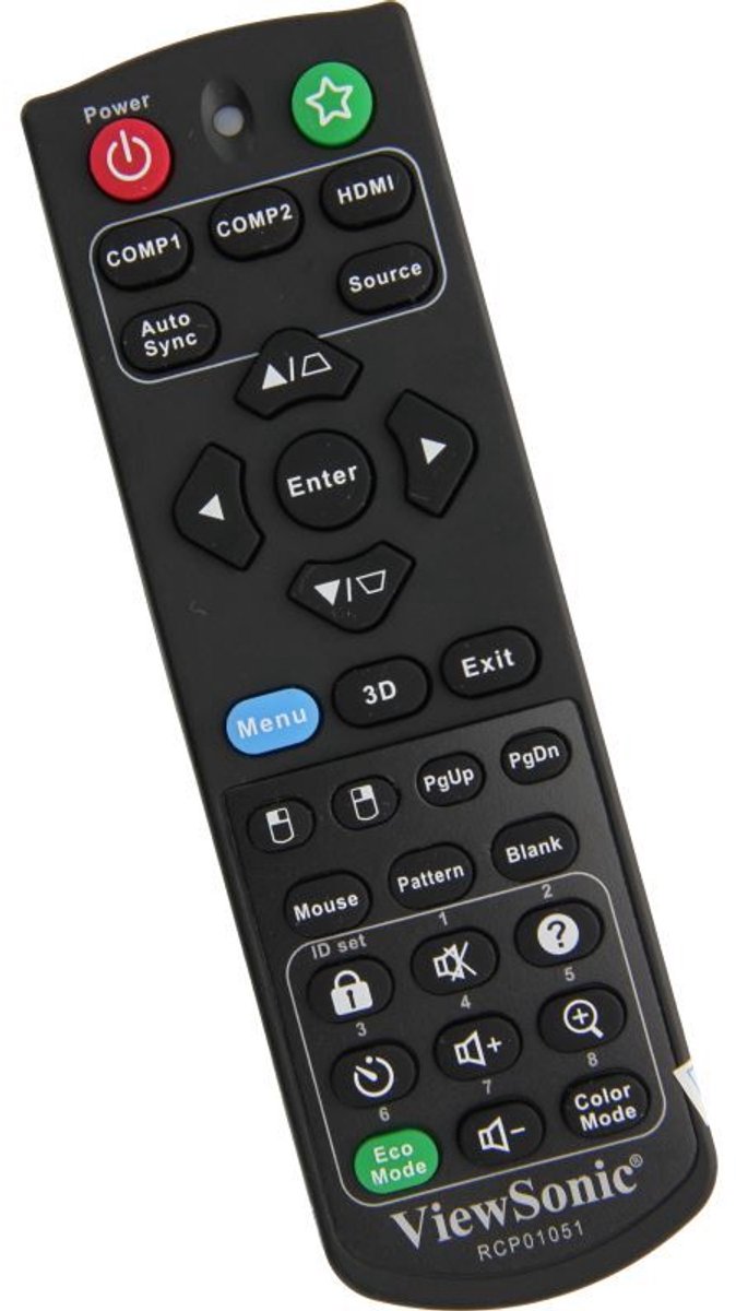 Afstandsbediening geschikt voor de VIEWSONIC PJD5253 beamer, vervangt A-00009681 / RC-JPJD5-190
