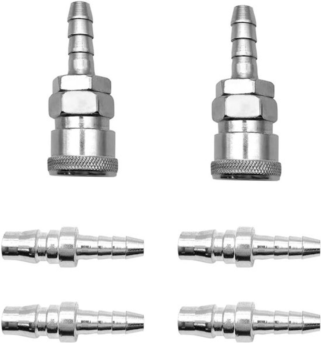 8 mm Gasadapter voor Compressieluchtslangen, Snelle Koppeling en Gasaansluitingen voor Barbecues, Campers en Caravans - Set van 6 Stuks