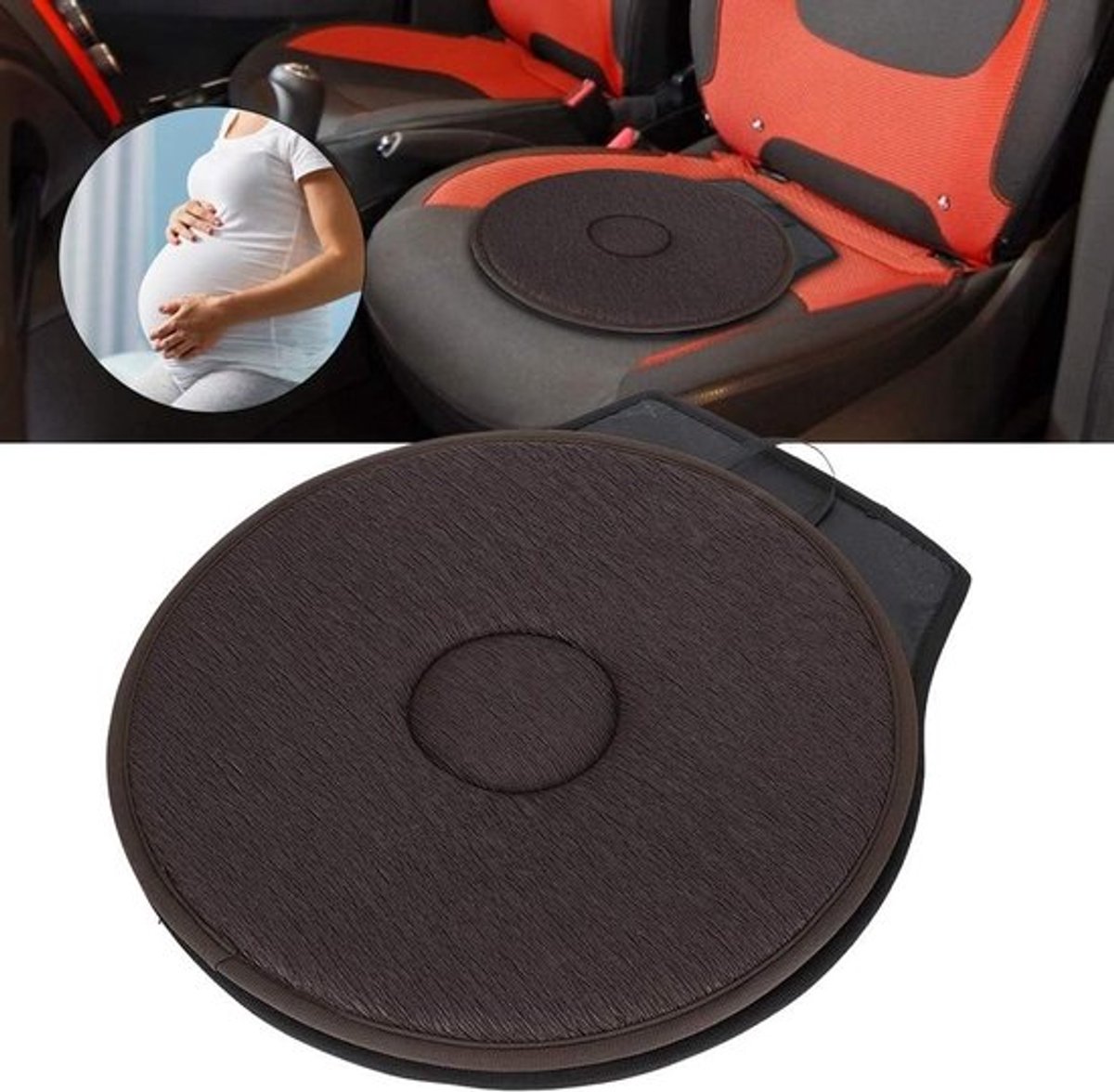 Antislip auto-matbescherming voor zwangere vrouwen en ouderen, draaistoelkussen voor comfort en ondersteuning in auto en thuis, 360° rotatiekussen voor gemak en mobiliteit