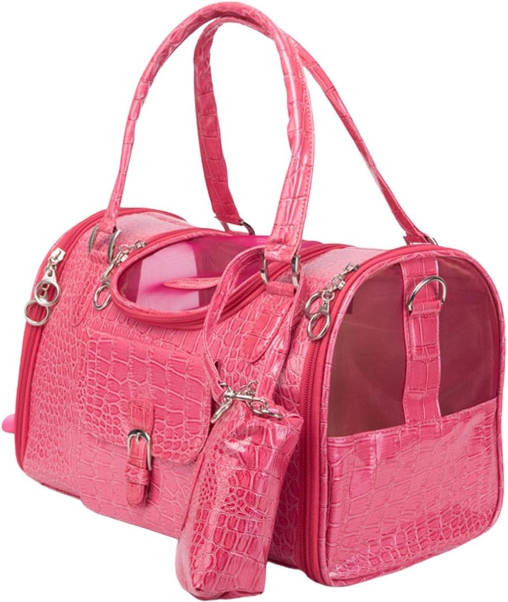 Opvouwbare Puppytas - Hondentas Reistas - Huisdier Vervoer - Ademend Mesh Ontwerp - 40x22x26cm - Roze