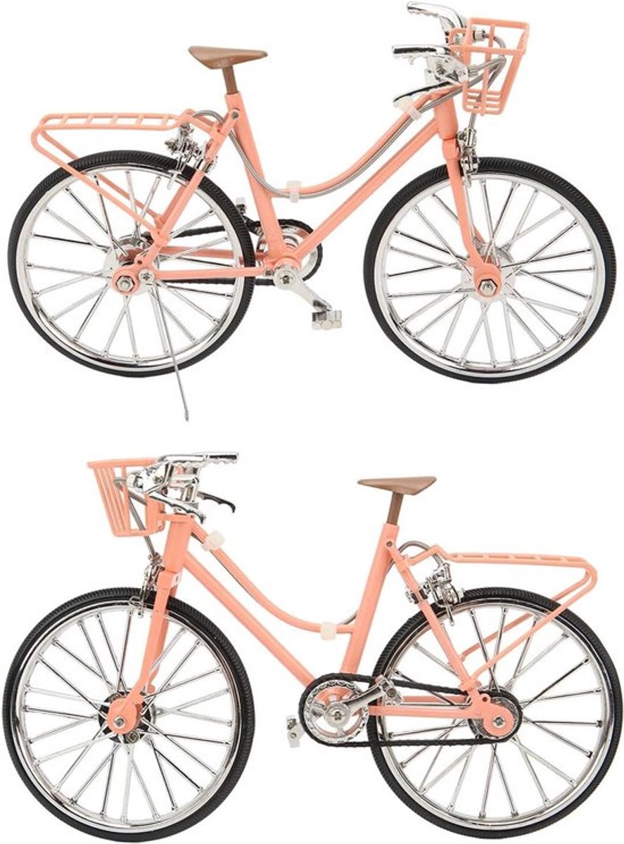 Miniatuur Fiets Tafeldecoratie in Roze, Schaal 1/10, Perfect voor Interieur, Cadeau en Verzamelobject