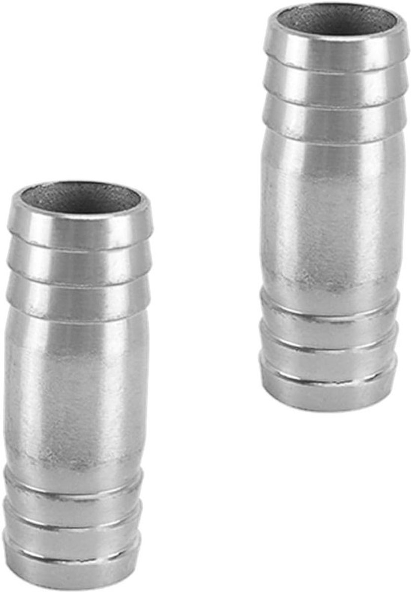 2-Weg Slangverbinder van RVS 22mm, Perfect voor Afvoer en Tuinslangen, 2 Stuks