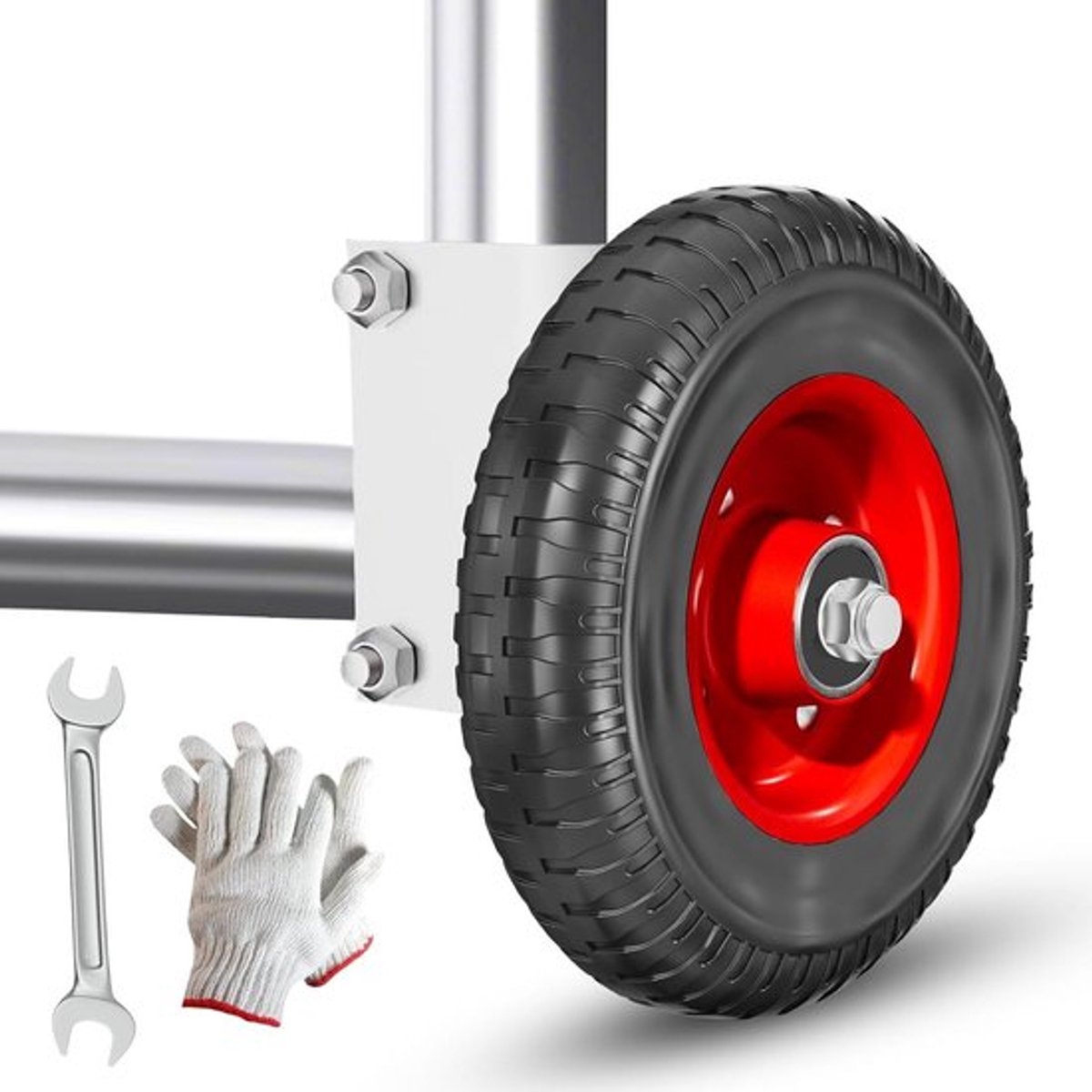 Zware 6 Inch Poortwielen voor Ronde Buizen - Geschikt voor Houten Poorten en Tuinhekken met een Diameter van 42-51mm, Draaibare Wielen voor Gemakkelijke Beweging en Duurzaamheid