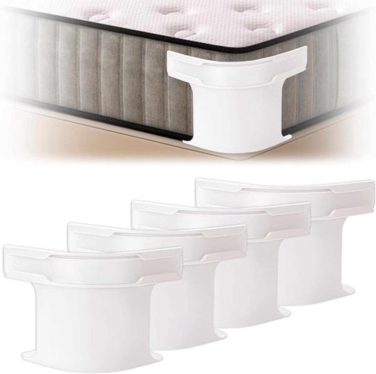 Set van 4 Bedlakens Klemmen met Vergrendelbare Strips, Stevige Hoekondersteuning voor Matrassen en Dekens