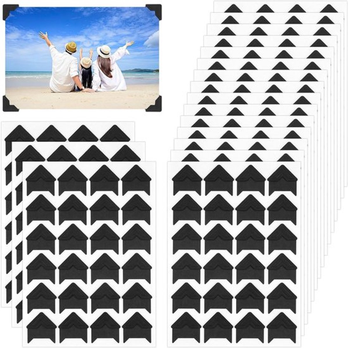 Zelfklevende Fot hoeken 432 Stuks, Zuurvrij voor Scrapbooking, DIY Fotoalbums en Herinneringen, Ideaal voor Dagboeken en Creatieve Projecten
