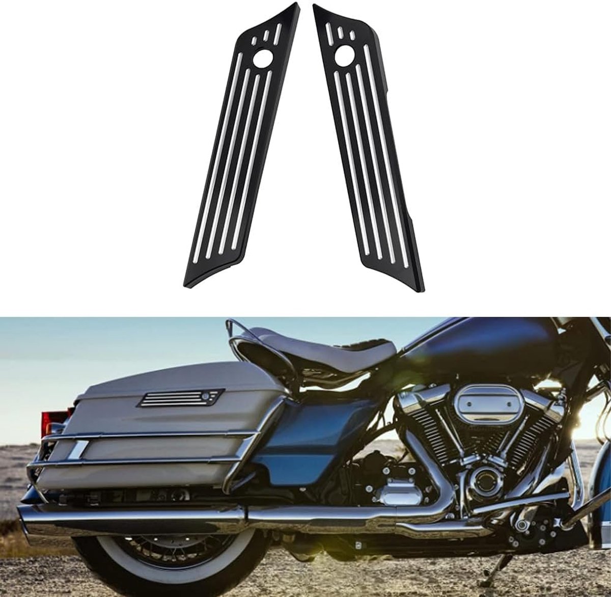 SnelShoppen - Baceyong Zadel Tas Slot Deksel, Duurzaam en Weerstand tegen Corrosie, Compatibel met Harley Davidson Touring Electra Glide Ultra 2014-20