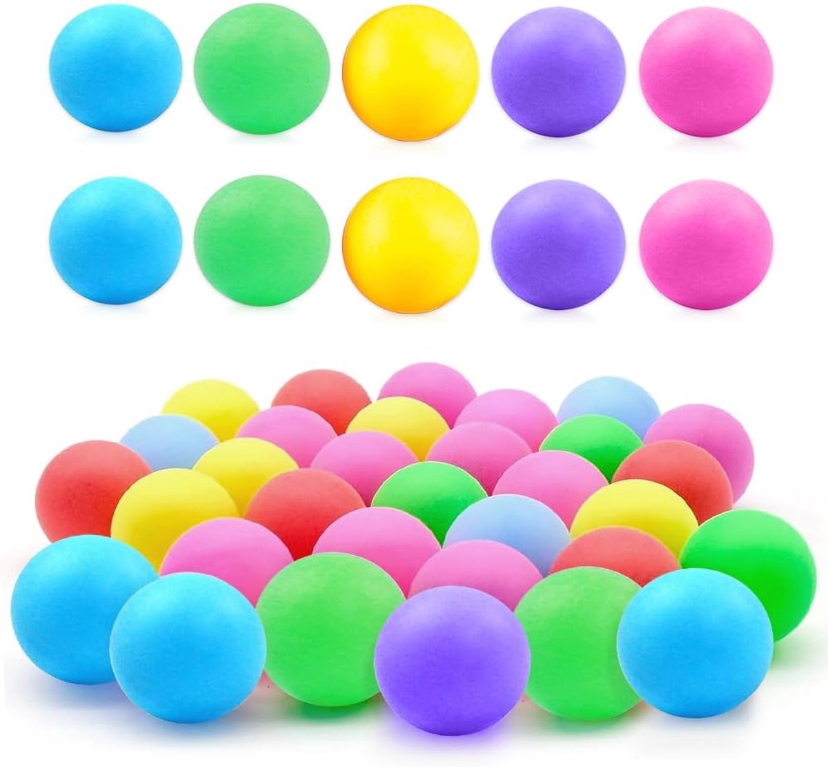 Tafeltennisballen 50 stuks - gemengde kleuren - premium kwaliteit - ideaal voor training en knutselen - ShopVlot