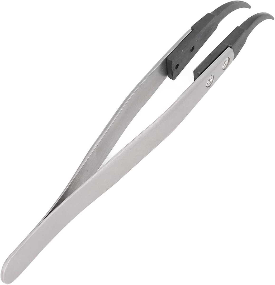 SnelShoppen - Non-magnetische pincet brucelles van carbonfiber, matte zandafwerking, statisch vrij, precisie elleboogpunt voor handwerk en industriële
