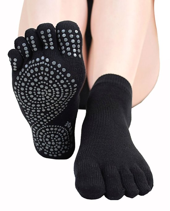 TOETOE Yoga & Pilatus Grip Enkel teensokken - Zwart - 36-39 van TOETOE — afbeelding 4