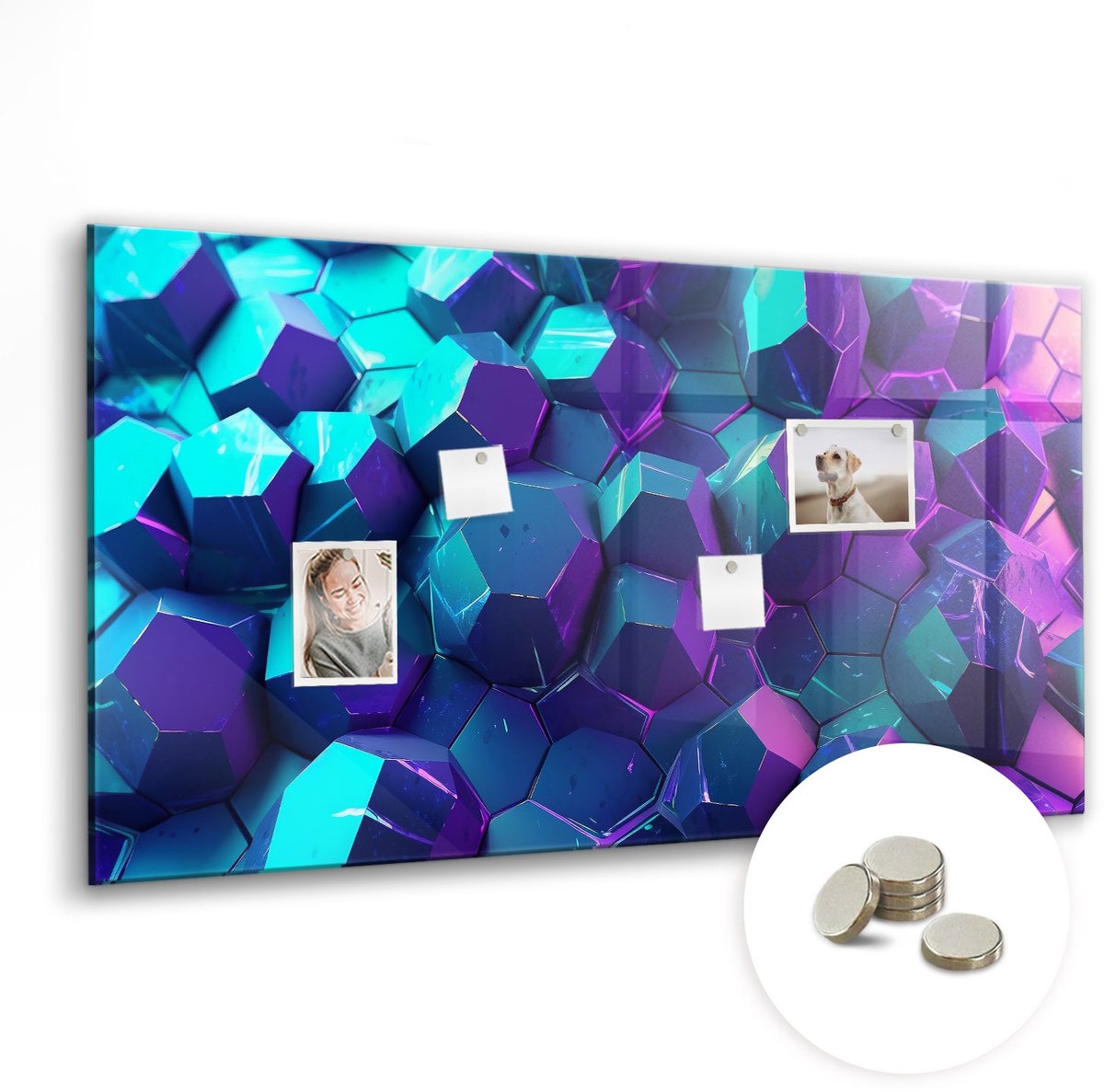Coloray Glazen Magneetbord - Magnetisch Bord Boslandschap - 120x60 cm - Veelkleurig Magneetbord - Magnetic Board - Woonkamer Decoratie