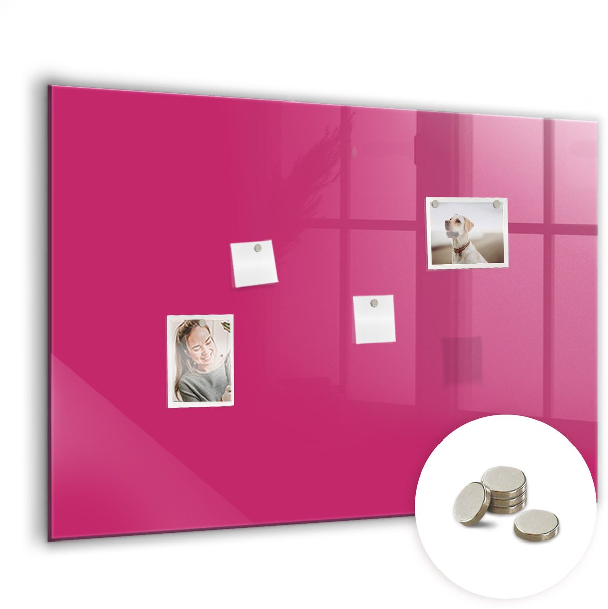 Coloray Glazen Magneetbord - Magnetisch Bord Oranje kleur - 100x70 cm - Roze Magneetbord - Magnetic Board - Bureau Decoratie