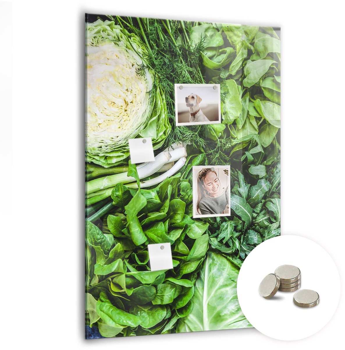 Coloray Glazen Magneetbord - Magnetisch Bord Specerijenexplosie - 70x100 cm - Groente Magneetbord - Magnetic Board - Keuken Decoratie
