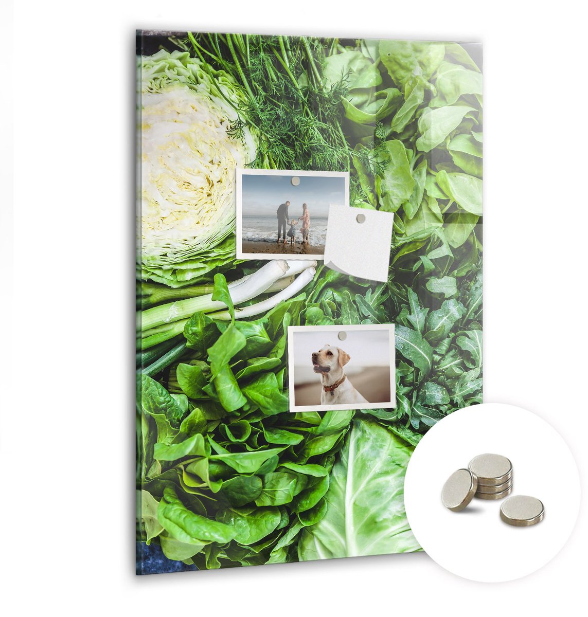 Coloray Glazen Magneetbord - Magnetisch Bord Koffiebonen - 40x60 cm - Groente Magneetbord - Magnetic Board - Keuken Decoratie