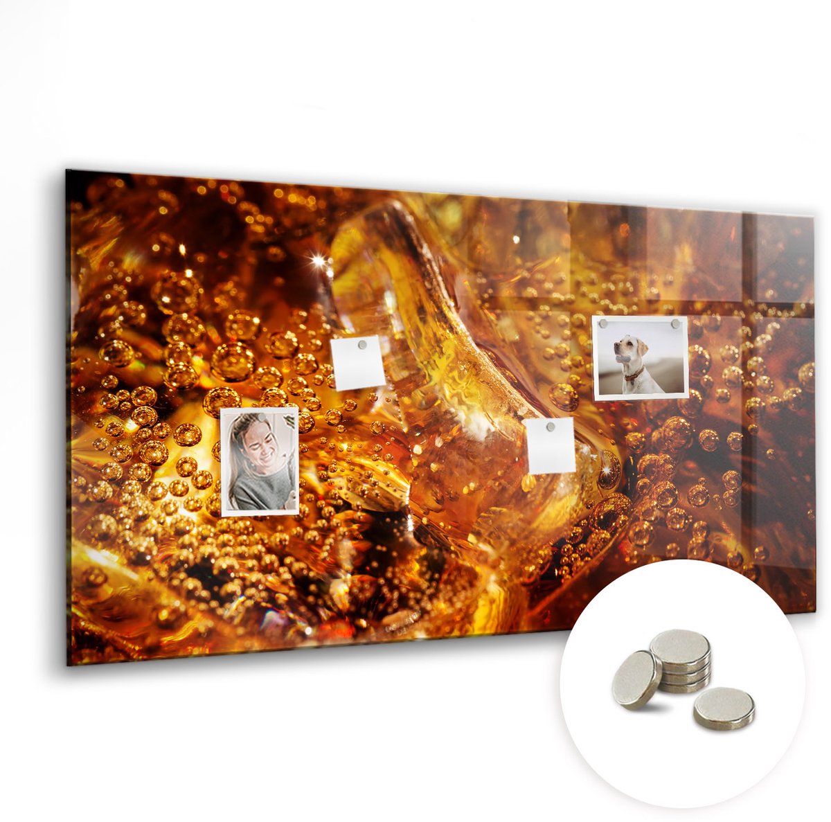 Coloray Glazen Magneetbord - Magnetisch Bord Rooster - 120x60 cm - Oranje Magneetbord - Magnetic Board - Magneetbord Design